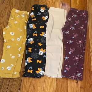 jumping beans Girls' Leggings Pack - Mustard, Black, Cream, Plum